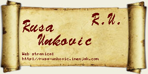 Rusa Unković vizit kartica